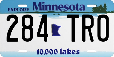 MN license plate 284TRO