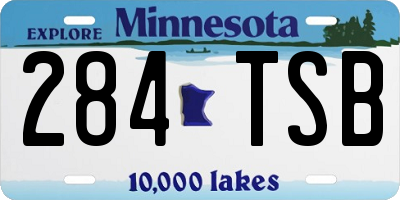 MN license plate 284TSB