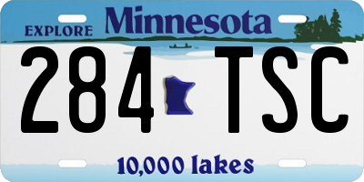 MN license plate 284TSC