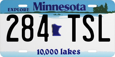 MN license plate 284TSL