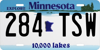 MN license plate 284TSW