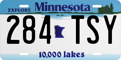 MN license plate 284TSY