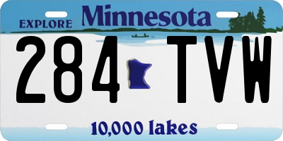 MN license plate 284TVW