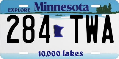 MN license plate 284TWA