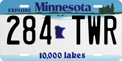 MN license plate 284TWR