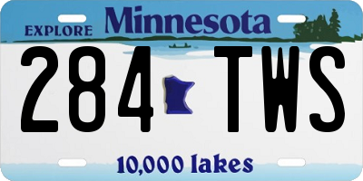 MN license plate 284TWS