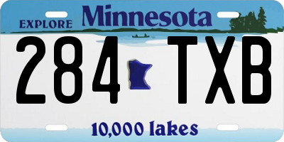 MN license plate 284TXB