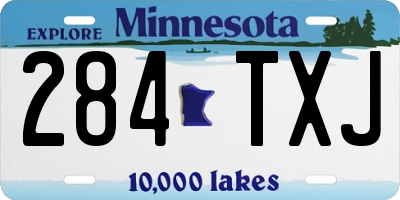 MN license plate 284TXJ