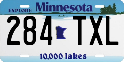 MN license plate 284TXL