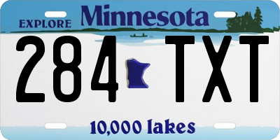 MN license plate 284TXT