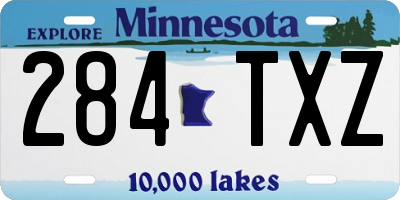 MN license plate 284TXZ