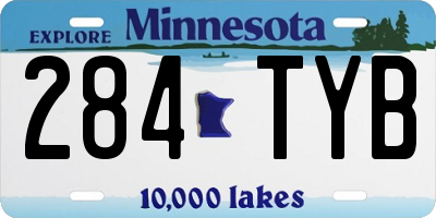 MN license plate 284TYB