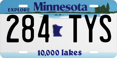 MN license plate 284TYS