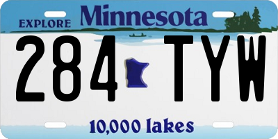 MN license plate 284TYW
