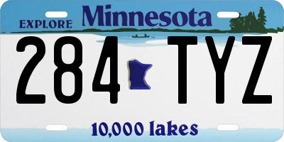 MN license plate 284TYZ
