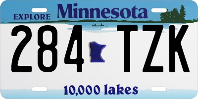 MN license plate 284TZK