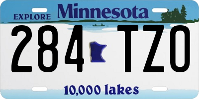 MN license plate 284TZO