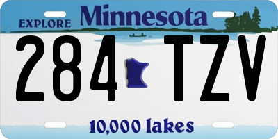 MN license plate 284TZV