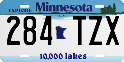 MN license plate 284TZX
