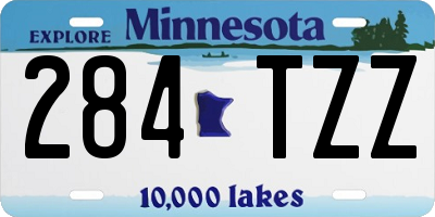 MN license plate 284TZZ