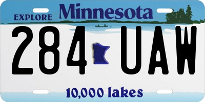 MN license plate 284UAW