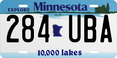 MN license plate 284UBA