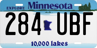 MN license plate 284UBF