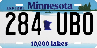MN license plate 284UBO