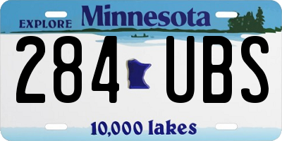MN license plate 284UBS