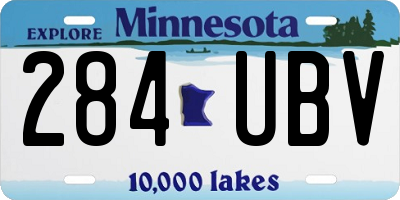 MN license plate 284UBV