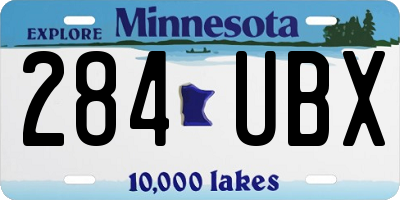 MN license plate 284UBX