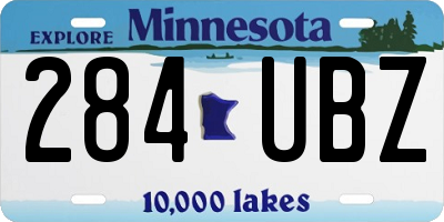 MN license plate 284UBZ