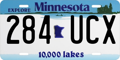 MN license plate 284UCX