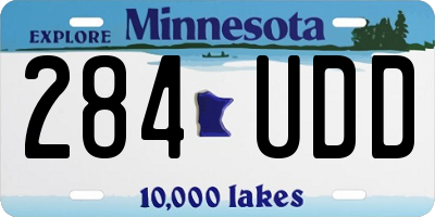 MN license plate 284UDD