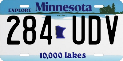 MN license plate 284UDV