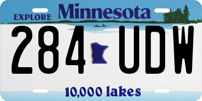 MN license plate 284UDW