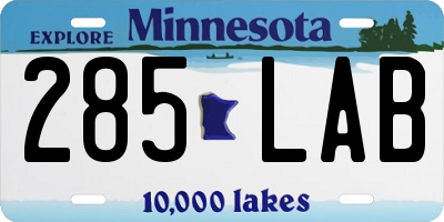 MN license plate 285LAB