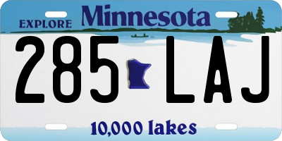 MN license plate 285LAJ