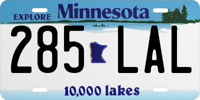 MN license plate 285LAL