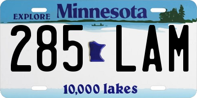 MN license plate 285LAM