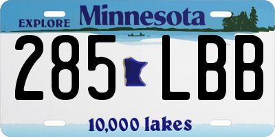 MN license plate 285LBB