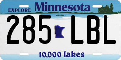MN license plate 285LBL
