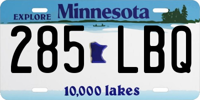 MN license plate 285LBQ