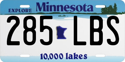 MN license plate 285LBS