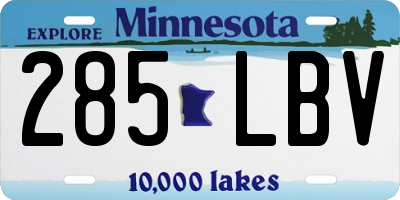 MN license plate 285LBV