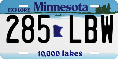 MN license plate 285LBW