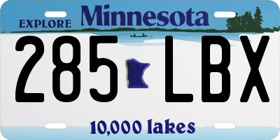 MN license plate 285LBX