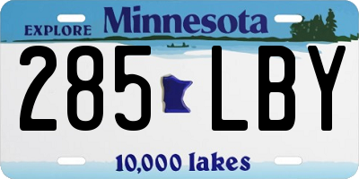 MN license plate 285LBY