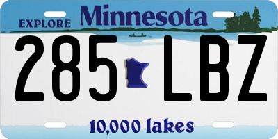 MN license plate 285LBZ