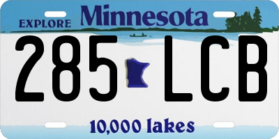 MN license plate 285LCB